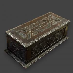 Antique Small Carved Oak Box