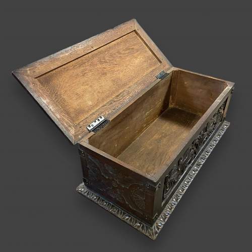 Antique Small Carved Oak Box image-4