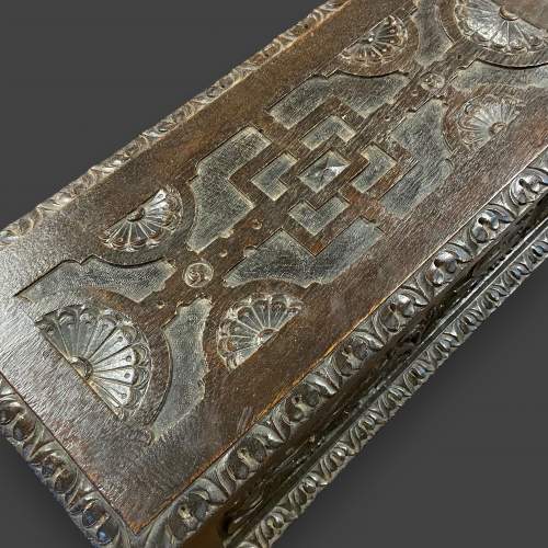 Antique Small Carved Oak Box image-5