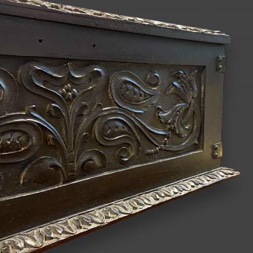 Antique Small Carved Oak Box image-6