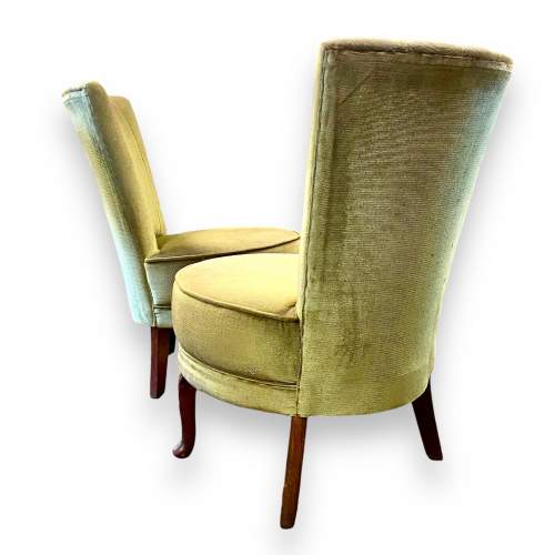 Pair of Mid Century Upholstered Cocktail Chairs image-2