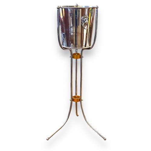 Floor Standing Silver Plated Wine Cooler image-1