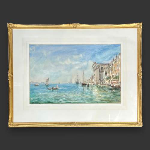 Signed Watercolour of San Giorgio Maggiore Venice image-1