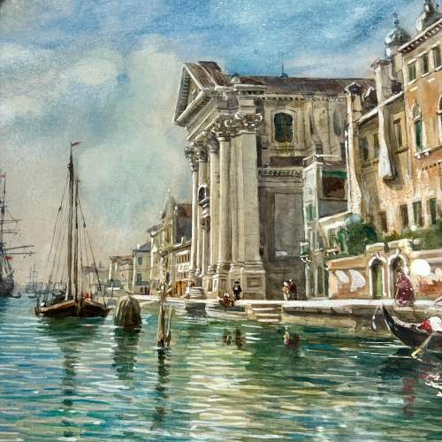 Signed Watercolour of San Giorgio Maggiore Venice image-2