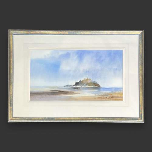 Signed Watercolour of St Michaels Mount by Ivan Taylor image-1