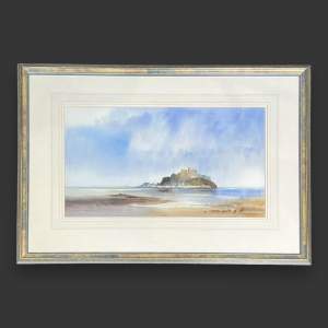 Signed Watercolour of St Michaels Mount by Ivan Taylor