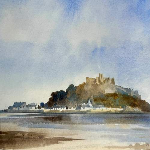 Signed Watercolour of St Michaels Mount by Ivan Taylor image-2