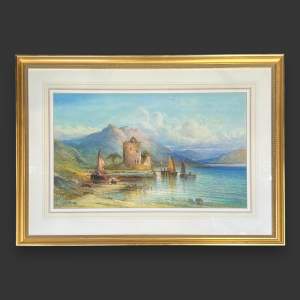 Fine Watercolour of Carrick Castle on Loch Goil