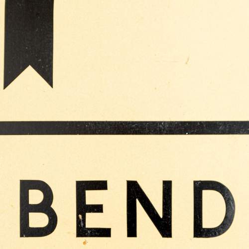 Vintage Metal Road Sign for a Bend Ahead image-4