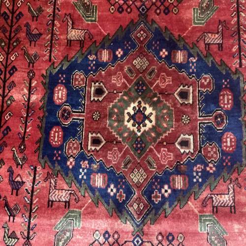 Finest Quality Hand Knotted Persian Rug Afshar Floral Animal image-2