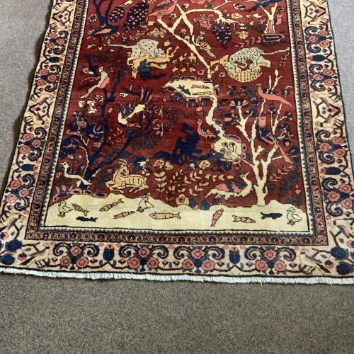 Hand Knotted Persian Rug Zanjan A Stunning Piece Bird And Animal image-2