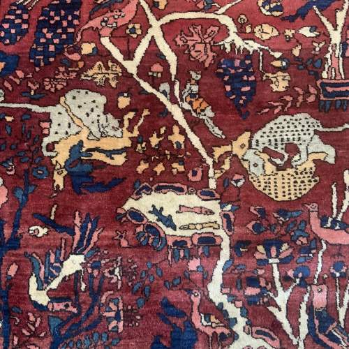 Hand Knotted Persian Rug Zanjan A Stunning Piece Bird And Animal image-5