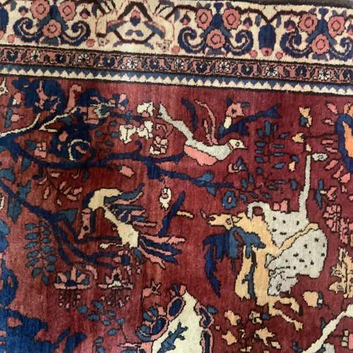 Hand Knotted Persian Rug Zanjan A Stunning Piece Bird And Animal image-6