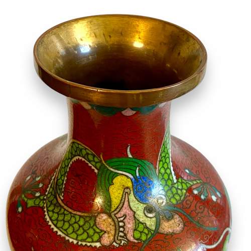 Chinese Cloisonné Dragons Vase image-3