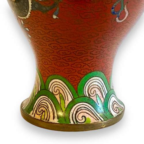 Chinese Cloisonné Dragons Vase image-4