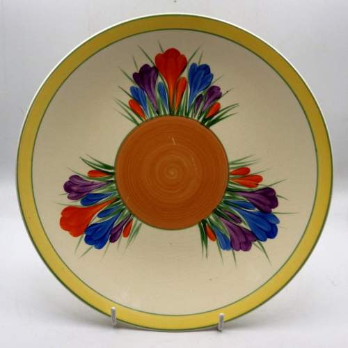 Clarice Cliff 1930s Art Deco Autumn Crocus Dished Sandwich Plate image-1