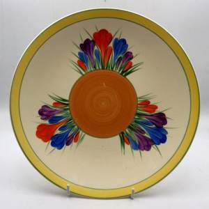 Clarice Cliff 1930s Art Deco Autumn Crocus Dished Sandwich Plate