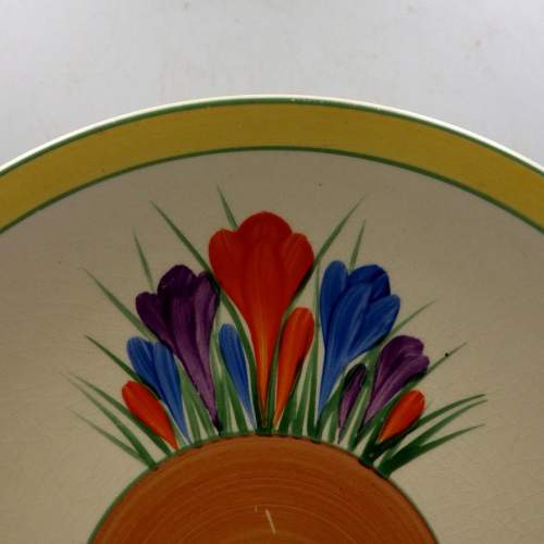 Clarice Cliff 1930s Art Deco Autumn Crocus Dished Sandwich Plate image-2