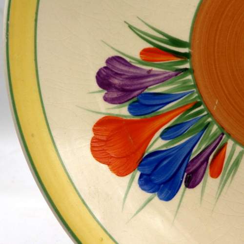 Clarice Cliff 1930s Art Deco Autumn Crocus Dished Sandwich Plate image-3