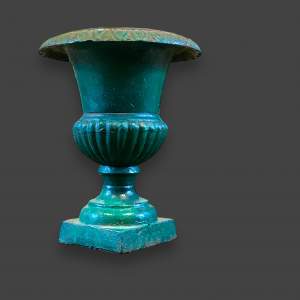 Beautiful French Green Cast Iron Urn