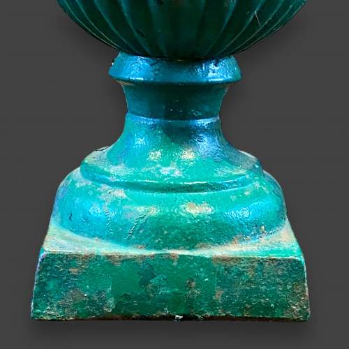 Beautiful French Green Cast Iron Urn image-2