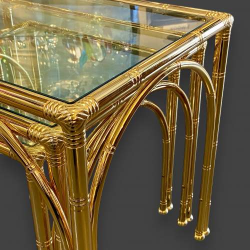 Hollywood Regency 1980s Brass Plated Nest of Tables image-4