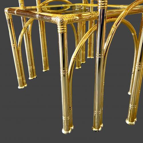 Hollywood Regency 1980s Brass Plated Nest of Tables image-5