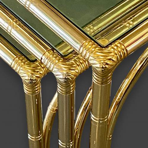 Hollywood Regency 1980s Brass Plated Nest of Tables image-6