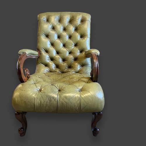 Victorian Leather Chesterfield Library Chair image-2