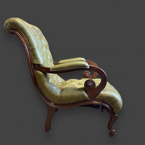 Victorian Leather Chesterfield Library Chair image-3