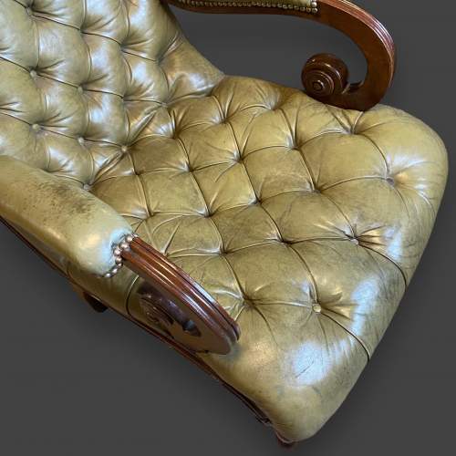 Victorian Leather Chesterfield Library Chair image-5