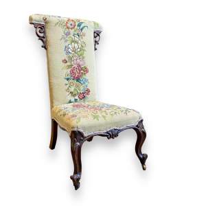 Victorian Walnut Woolwork Prie Dieu Chair