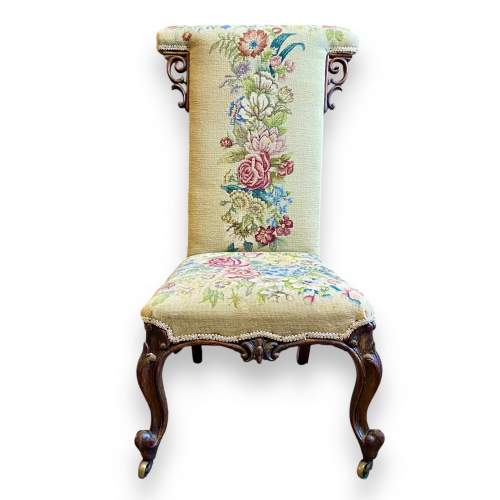 Victorian Walnut Woolwork Prie Dieu Chair image-2