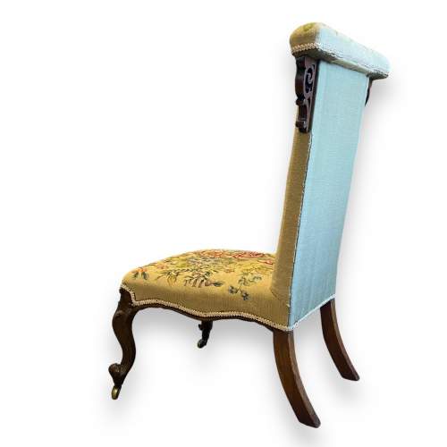 Victorian Walnut Woolwork Prie Dieu Chair image-3