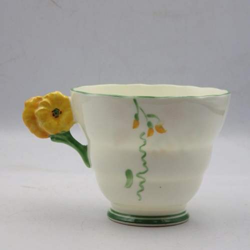 Radfords Crown China 1930s Flower Handle Cabinet Teacup & Saucer image-4