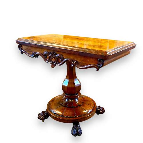 William IV Rosewood Foldover Card Table image-1