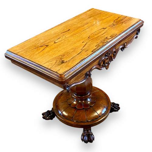 William IV Rosewood Foldover Card Table image-3