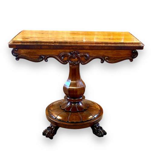 William IV Rosewood Foldover Card Table image-4