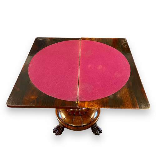 William IV Rosewood Foldover Card Table image-6