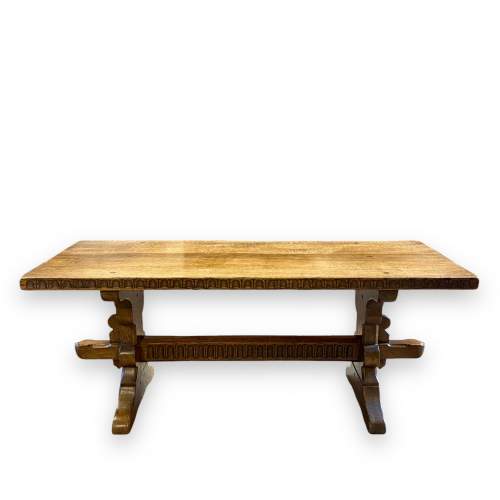 20th Century Solid Oak Peg Construction Coffee Table image-4