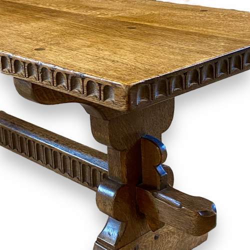 20th Century Solid Oak Peg Construction Coffee Table image-6