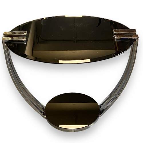 Art Deco style Chrome and Black Glass Coffee Table image-4