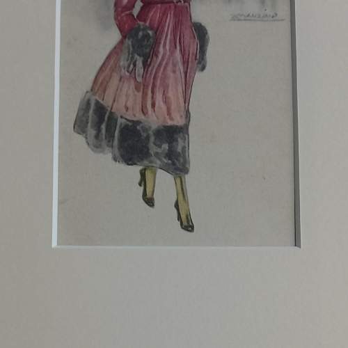 Early 20th Century Framed Original Postcard Signed by Achille Mauzan image-4